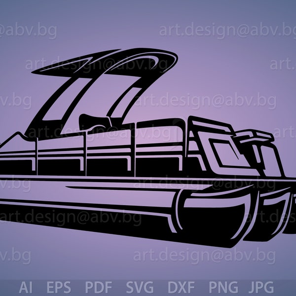 Vector PONTOON BOAT, ai, eps, svg, dxf, pdf, png, jpg Download, Digital image, graphical, discount coupons