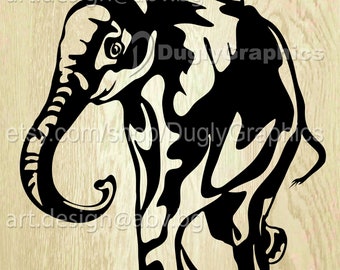 Elephant Vector Graphic, Animal Figuration (Digital Download)