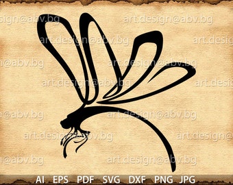 Vector DRAGONFLY, AI, PNG, eps, pdf, svg, dxf, jpg Download, Digital image, graphical, stylized