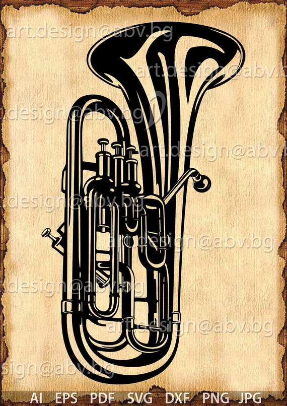 Vector TUBA musical instrument AI eps pdf png svg dxf Etsy