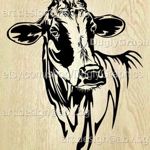 Vector COW, head, AI, PNG, eps, pdf, svg, dxf, jpg Instant Download, Digital image, graphical image Art Print, Holstein, Printable