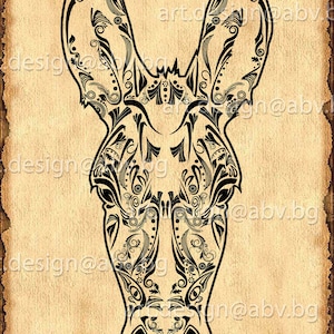 Vector DONKEY head from floral ornaments, SVG, DXF, ai, eps, pdf, png, jpg Download, graphical, animal, figuration,discount coupons