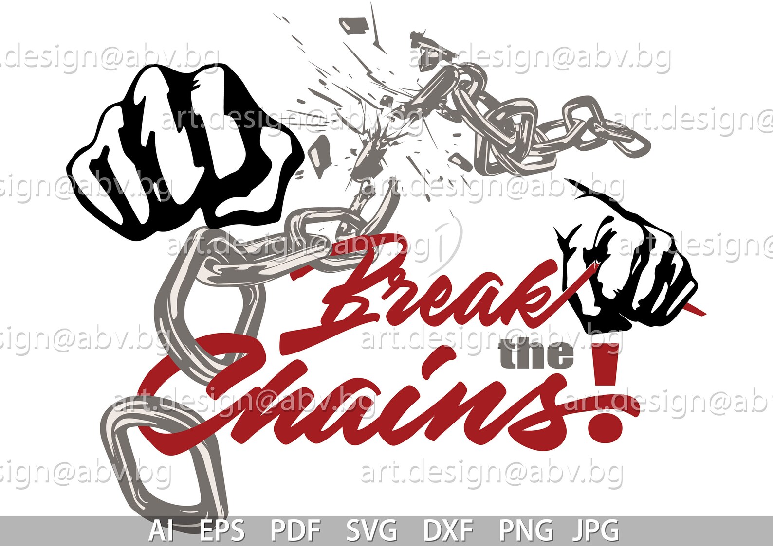 Vector BROKEN CHAINS colored Break the chains AI eps svg Etsy