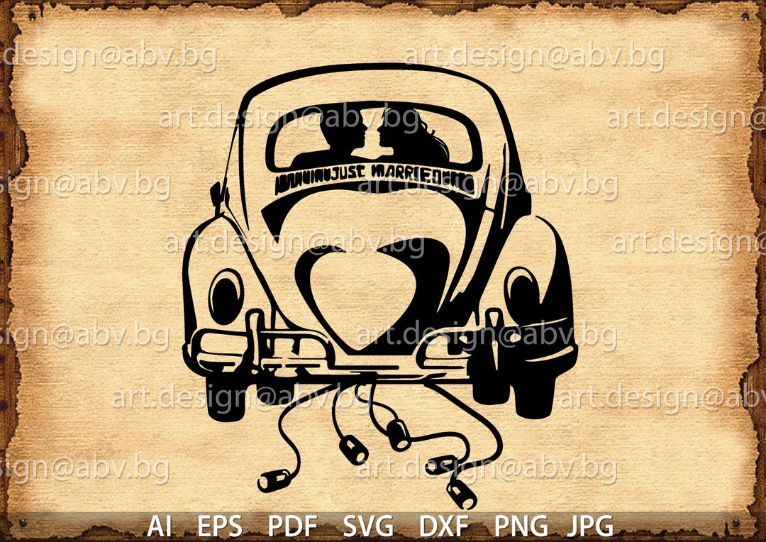 Just Married Car PNG Transparent Images Free Download, Vector Files