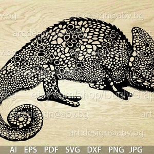Vector CHAMELEON,  ai, eps, pdf, svg, dxf, png, jpg Download, Digital image, graphical image, Art Print, Instant Download, iguana