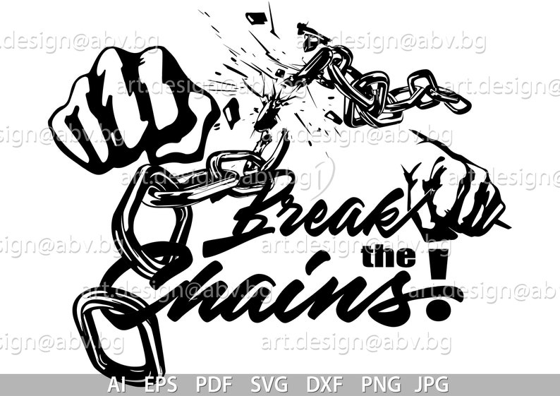 Vector BROKEN CHAINS colored Break the chains AI eps svg | Etsy