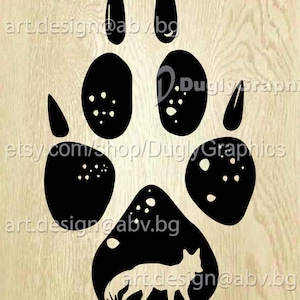 Imagen vectorial de huella de zorro (descarga digital)