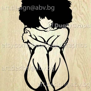 Afro Woman Vector Art: Body & Hair Graphics (Digital Download)