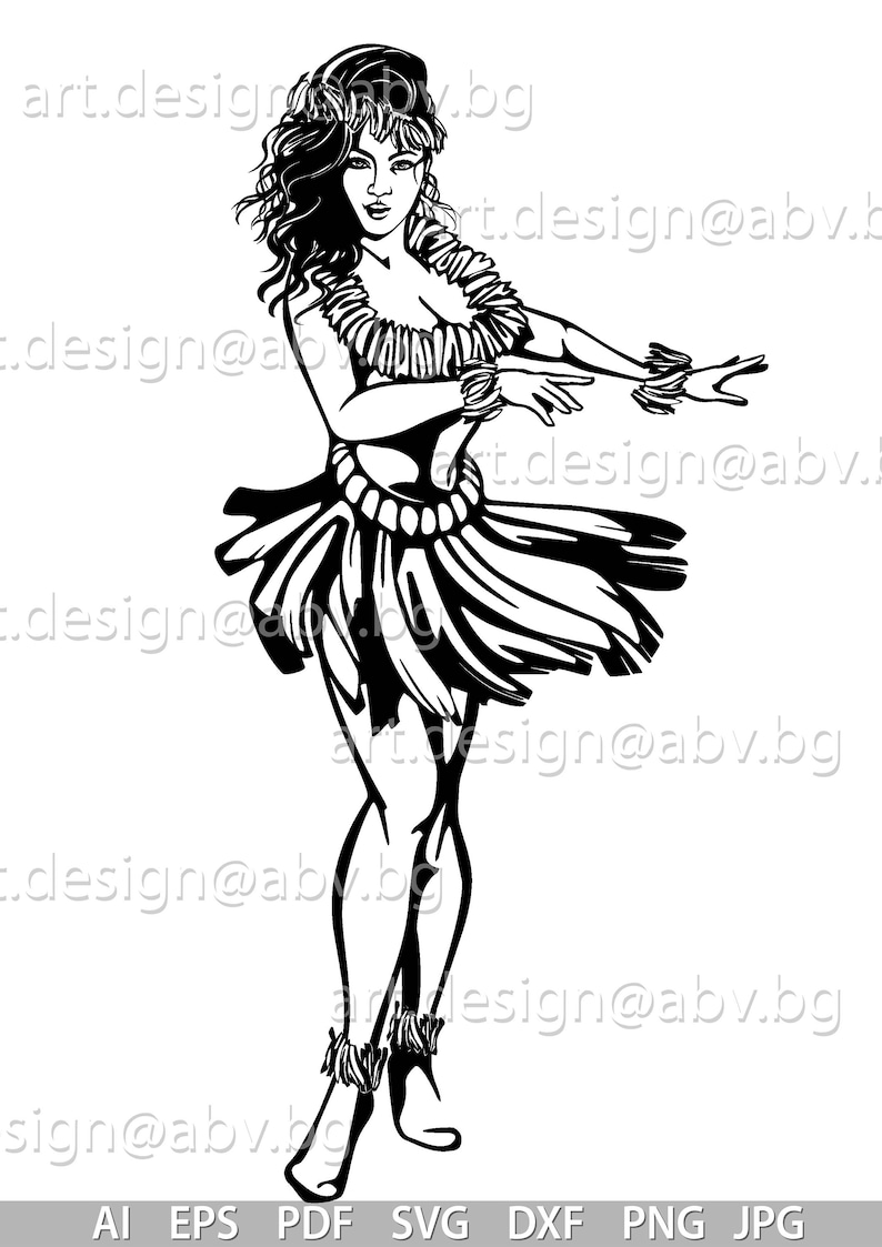 Vector HULA GIRL SVG Ai Eps Png Pdf Jpg Image Graphic - Etsy