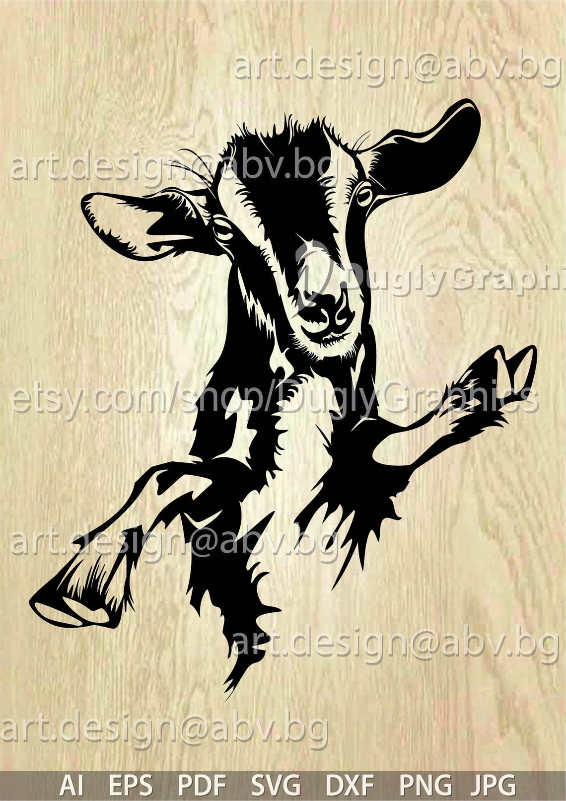 Goat Fish Vector Goat Vector Graphic (ai, Eps, Svg, Png, Dxf, Pdf, Jpg) (digital ...