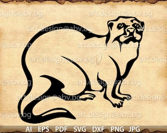 River Otter Vector Image (AI svg png pdf eps dxf jpg Digital Download)
