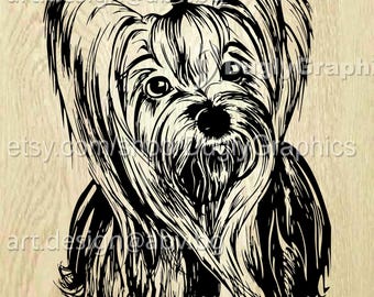 Yorkie Dog Vector Image (Digital Download)