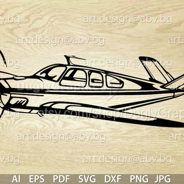 Vector AIRPLAN V-tail, SVG, dxf, AI, eps, pdf, png, jpg Download flying plane