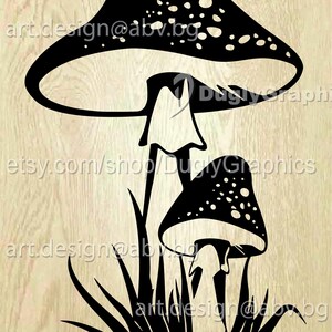 Mushroom Vector Graphic (ai, Eps, Png, Svg, Dxf, Jpg) (digital Download ...