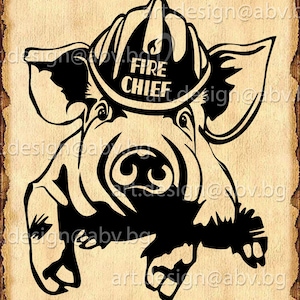 Vector PIG with fire helmet, ai, eps, pdf, svg, dxf, png, jpg Download, Digital image, graphical, animal, swine, hog, sow, discount coupons