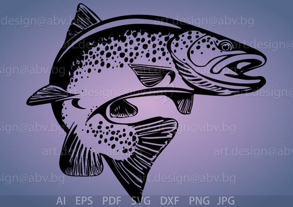 Download Vector Trout Fish Ai Eps Pdf Svg Dxf Png Jpg Image Etsy