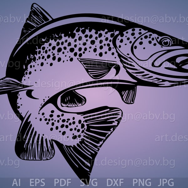 Vector FOREL, vis, AI, eps, pdf, svg, dxf, png, jpg Afbeelding Grafisch Digitaal Download Artwork grafische staart kortingsbonnen