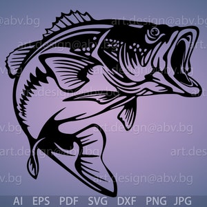 Largemouth Bass Vector Art: Fish Graphic (Digital Download)