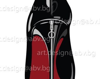 Luxury High Heel Shoe Vector Art (Digital Download)