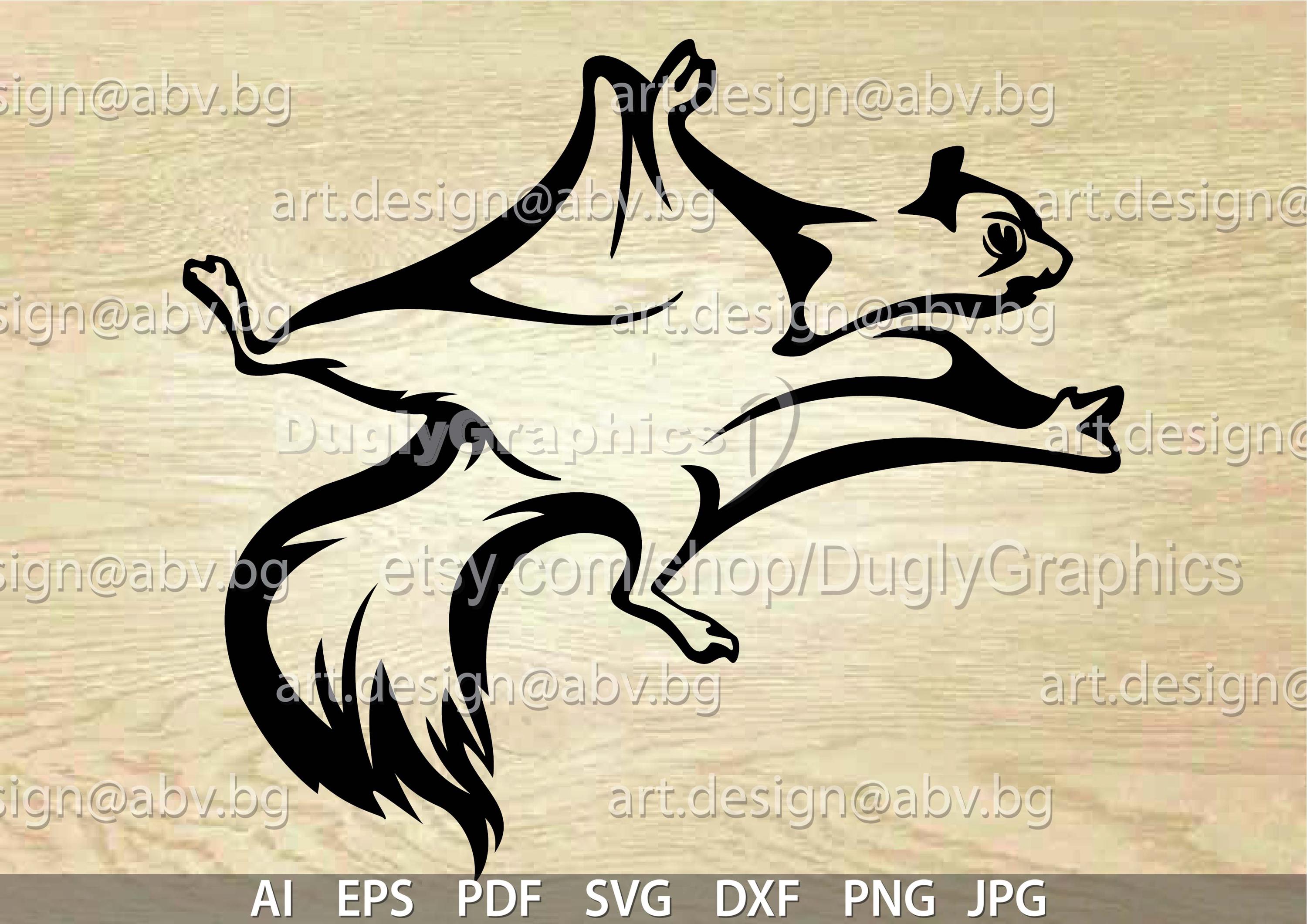 Vector FLYING SQUIRREL, Stylized, AI, Png, Eps, Pdf, Svg, Dxf, Jpg ...