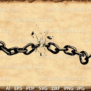 Vector BROKEN CHAINS, AI, eps, svg, dxf, pdf, png, jpg Download, Digital image, graphical, discount coupons