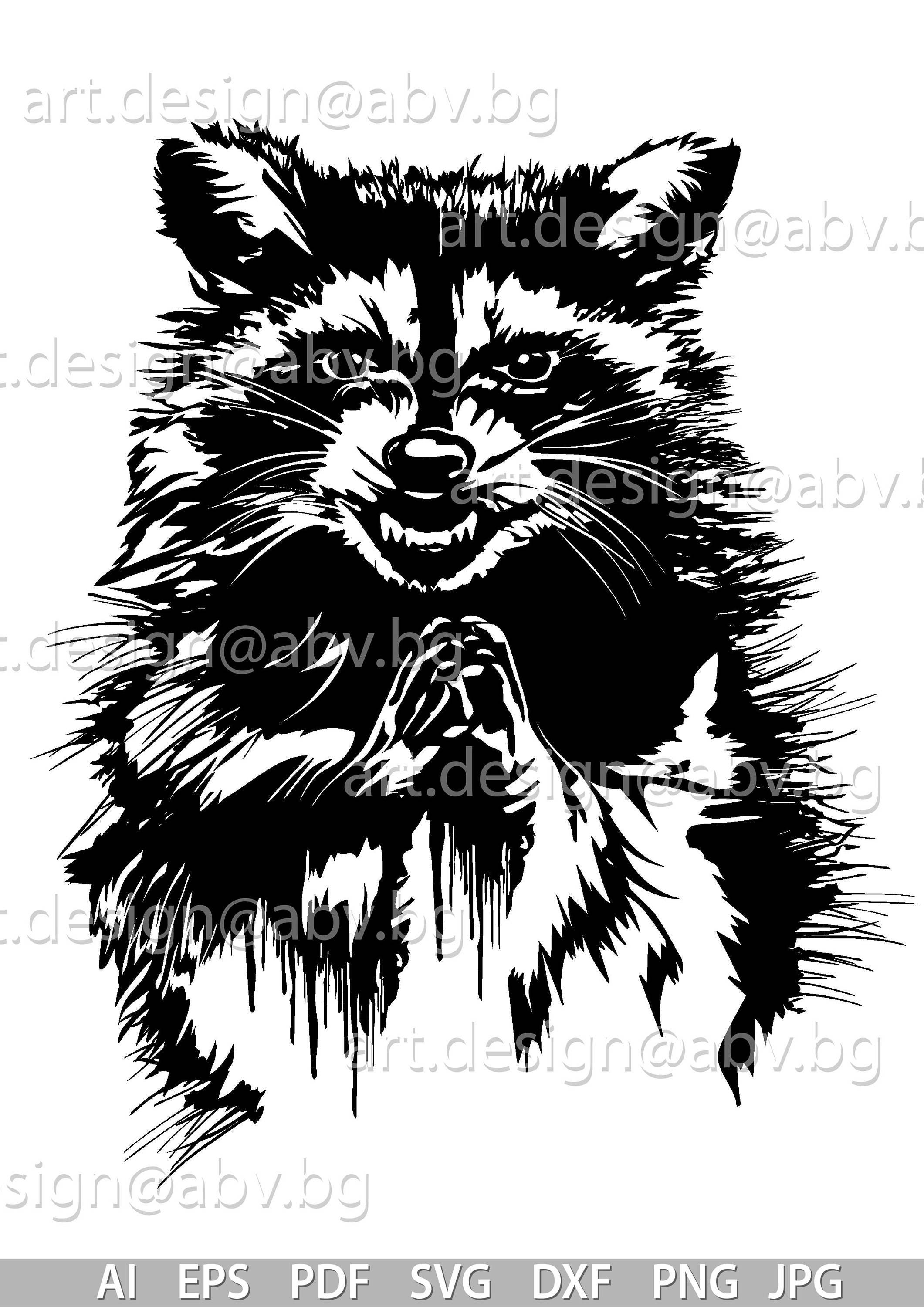 Graphic Raccon Raccoon Vector Image: Printable Graphic (digital Download) - Etsy