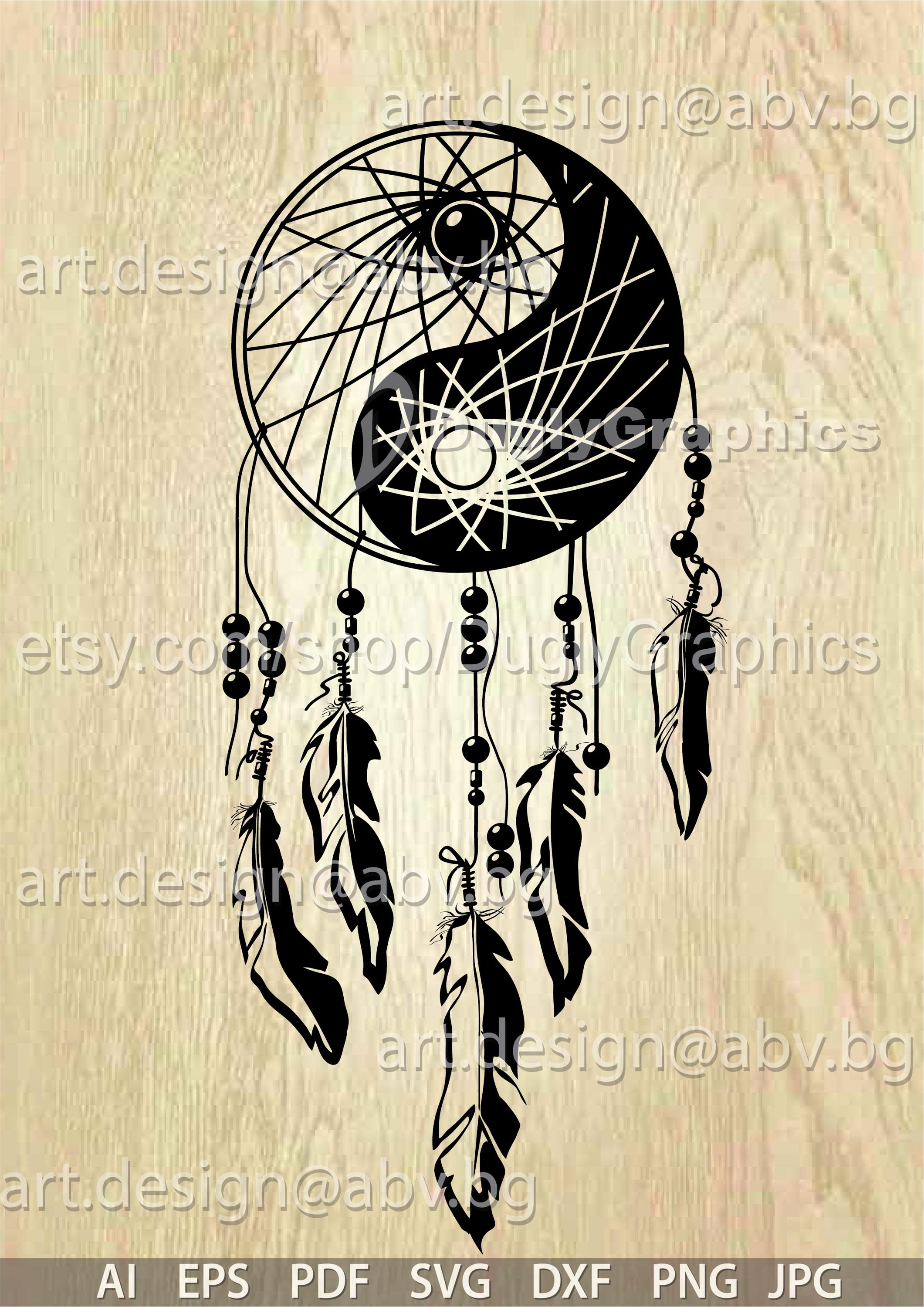 Yin Yang Dreamcatcher Vector, Digital Download - Etsy