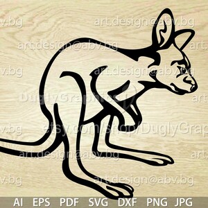 Vector kangoeroe baby ai png eps pdf svg dxf jpg svg Mammalia grafische Art Print afbeelding