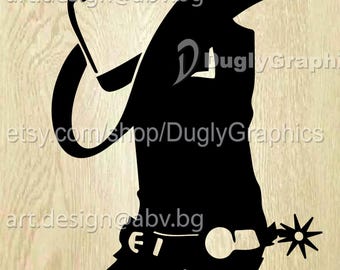 Cowboy Boot with Hat Vector Image (Digital Download)