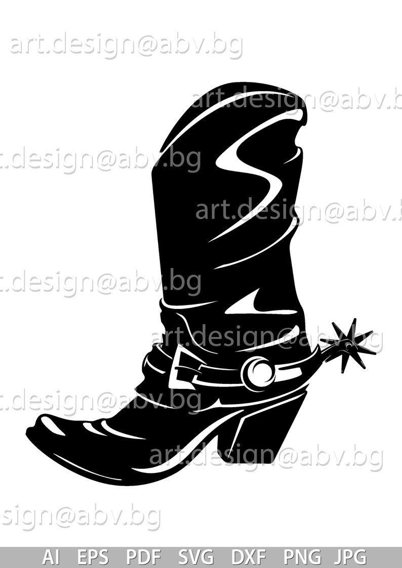 Download Vector COWBOY BOOT ai eps pdf svg dxf png jpg Download | Etsy