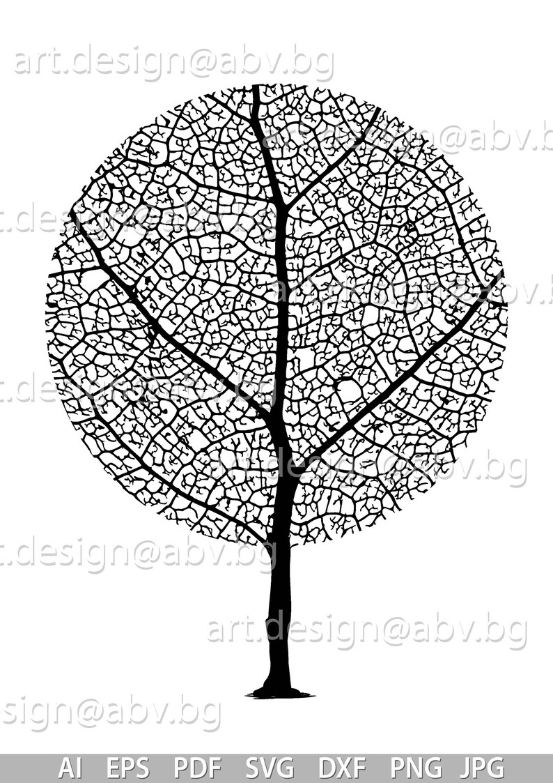 Vector Tree Stylized Ai Eps Pdf Png Svg Dxf Jpg Image Etsy