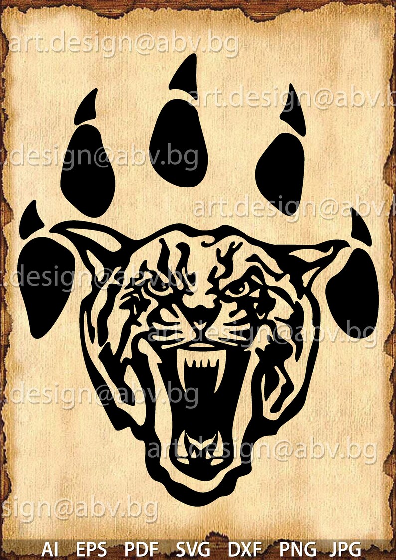 Vector BEARCAT PAW AI Eps Pdf Svg Dxf Png Jpg Image Etsy