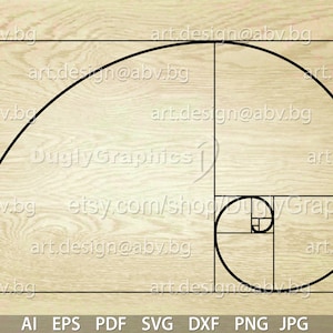Fibonacci Spiral Vector Graphic (Digital Download)