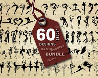 Dance Figures Vector Bundle, Abstract Art (ai, eps, pdf, svg, dxf, png)