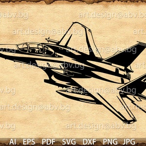 Könnte beinhalten: Eine schwarz-weiße Silhouette eines Kampfjets mit den Buchstaben "LN" am Heck.