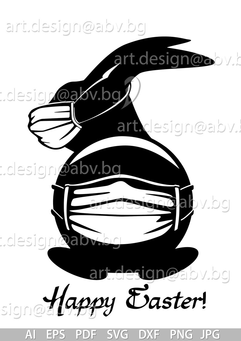 Download Vector RABBIT with mask 2020 ai eps PNG pdf svg dxf | Etsy