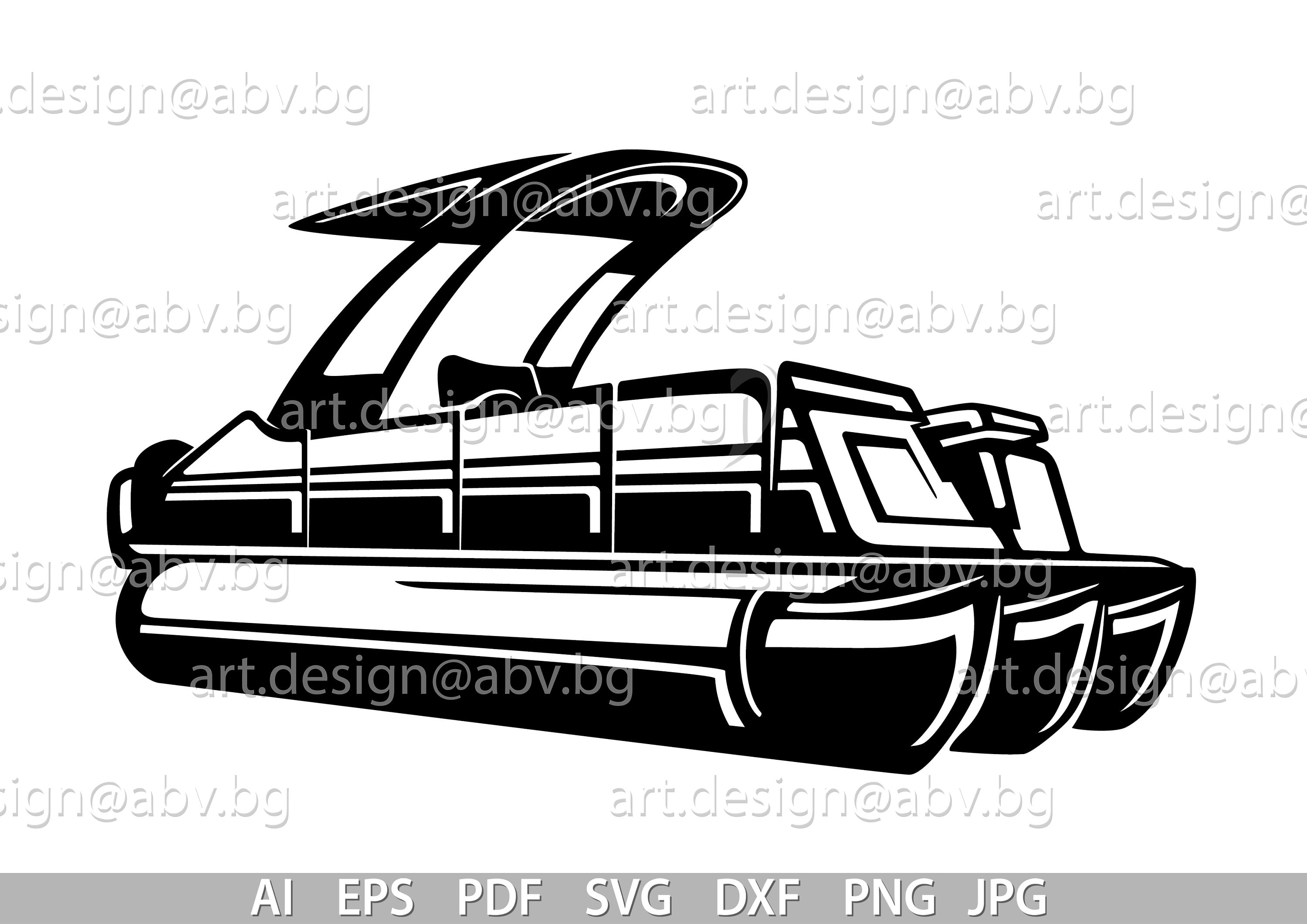 Vector Pontoon Boat Ai Eps Svg Dxf Pdf Png Etsy Pontoon Boat | Sexiz Pix