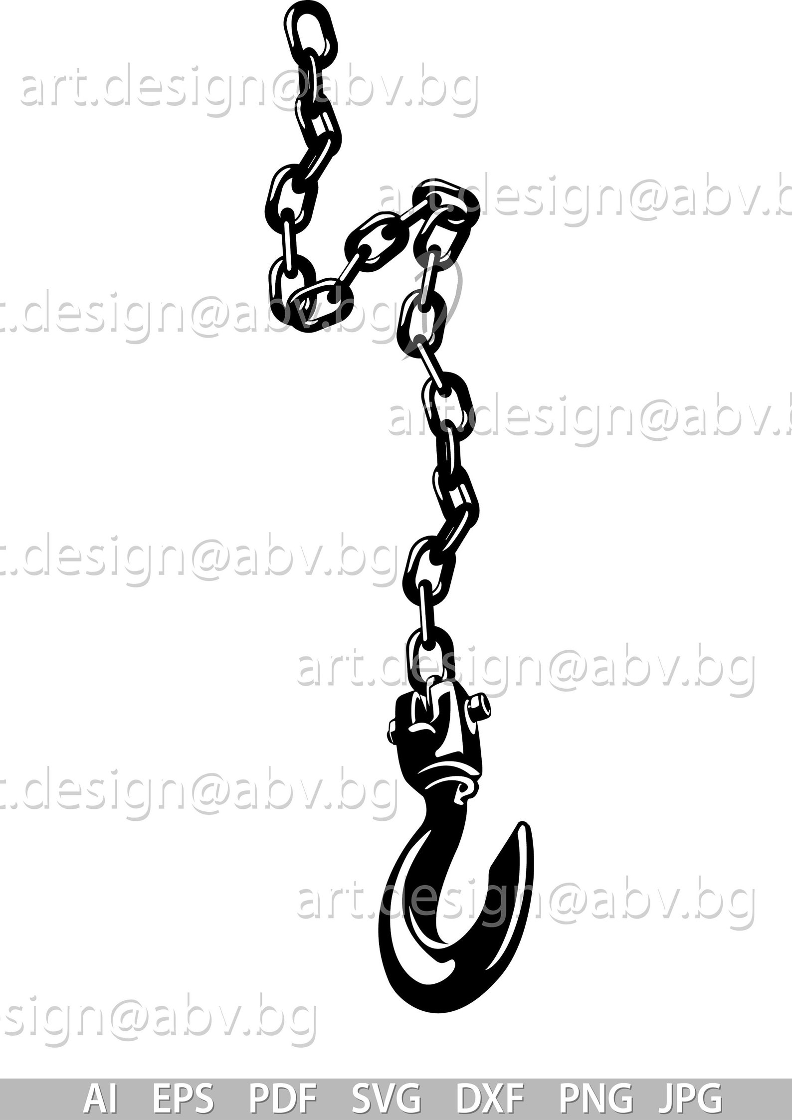 Vector CHAIN With HOOK Ai Eps Pdf Png Svg Dxf Jpg Image | Etsy
