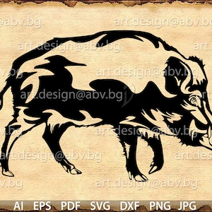 Vector WILD PIG, ai, png, eps, pdf, svg, dxf, jpg Download, Digital image, graphical, wildpig, swine, discount coupons