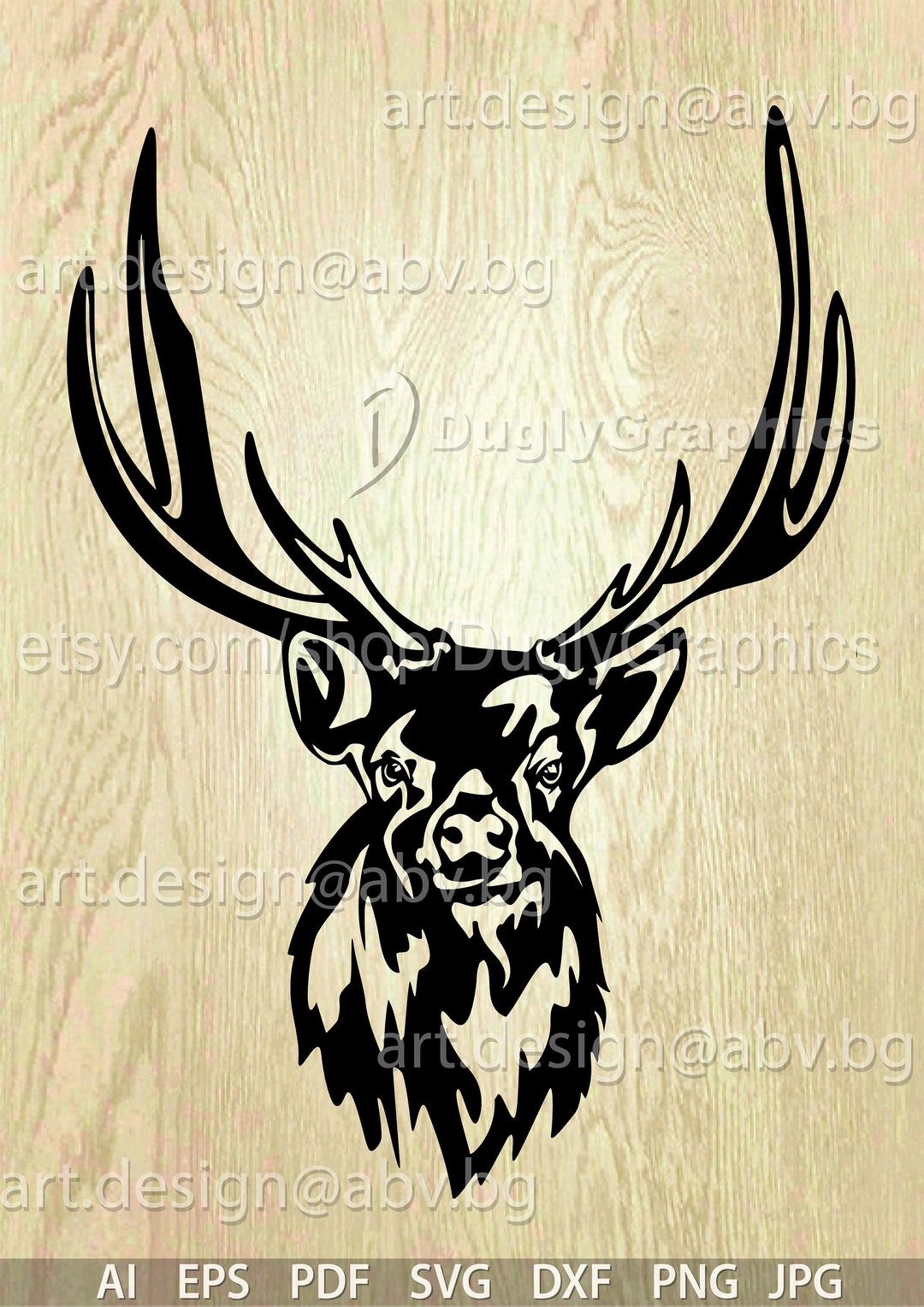 Vector RUSA STAG Head AI Eps Pdf Svg Dxf Png Jpg - Etsy