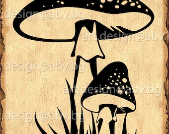 Vector MUSHROOMS, AI, PNG, pdf, eps, svg, dxf, jpg Download, Digital image, graphical, discount coupons