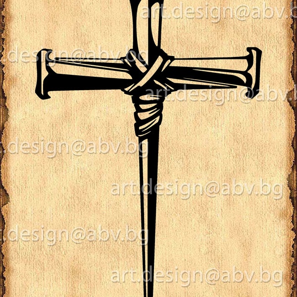 Vector CROSS of nails, SVG, dxf, AI, png, pdf, eps, jpg Download, discount coupons