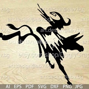 Vectorafbeelding Heks op ezel: gestileerde illustratie (digitale download)