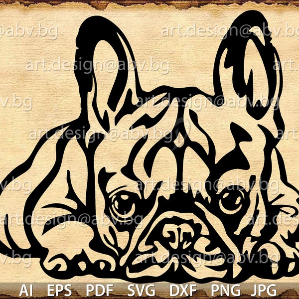 Vector FRENCH BULLDOG svg AI png pdf eps dxf jpg Download Digital image graphical animal dog