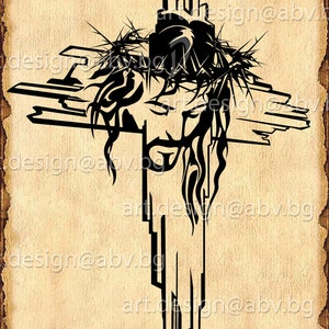 Vector CROSS wiith JESUS, crow of thorns, ai, eps, pdf, svg, dxf, png, jpg Download, Digital image, graphical, discount coupons