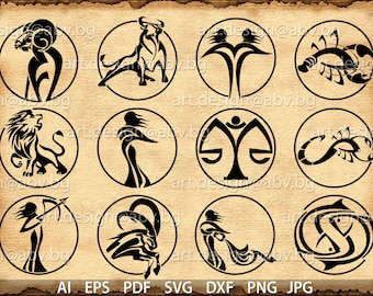 Vector ZODIAC, AI, eps, pdf, svg, dxf, png, jpg Download, collection, models library