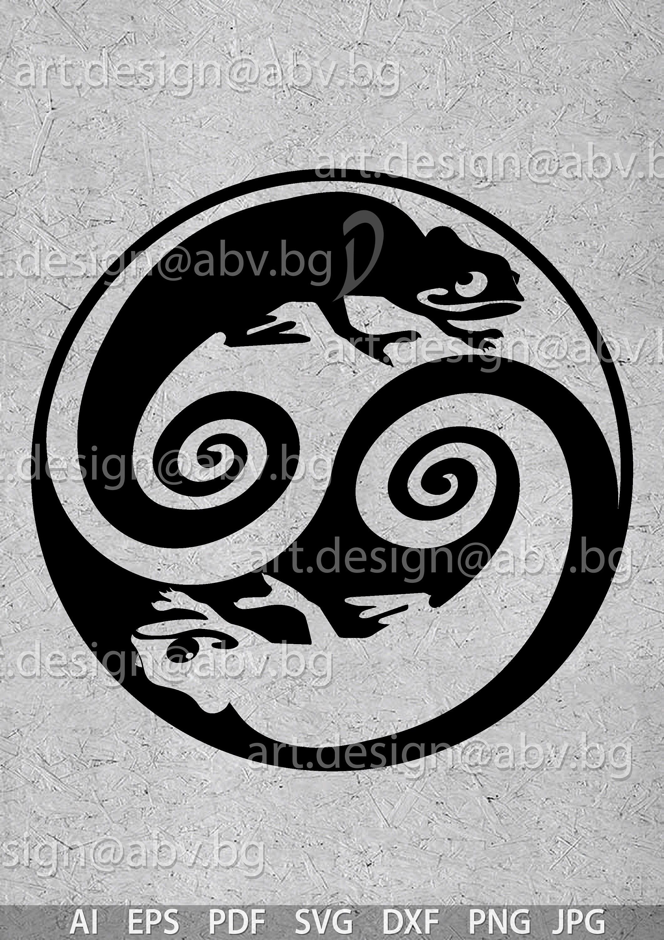 Lizard Yin Yang Vector Graphic (digital Download) - Etsy