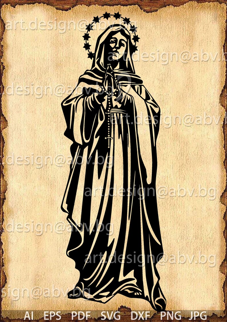 Download Vector VIRGIN MARY ai eps pdf svg dxf png jpg Download | Etsy