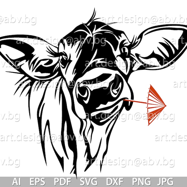 Vector COW with cocktail umbrella, calf, AI, PNG, eps, pdf, svg, dxf, jpg, svg cow, graphical image Art Print, heifer, summer, funny