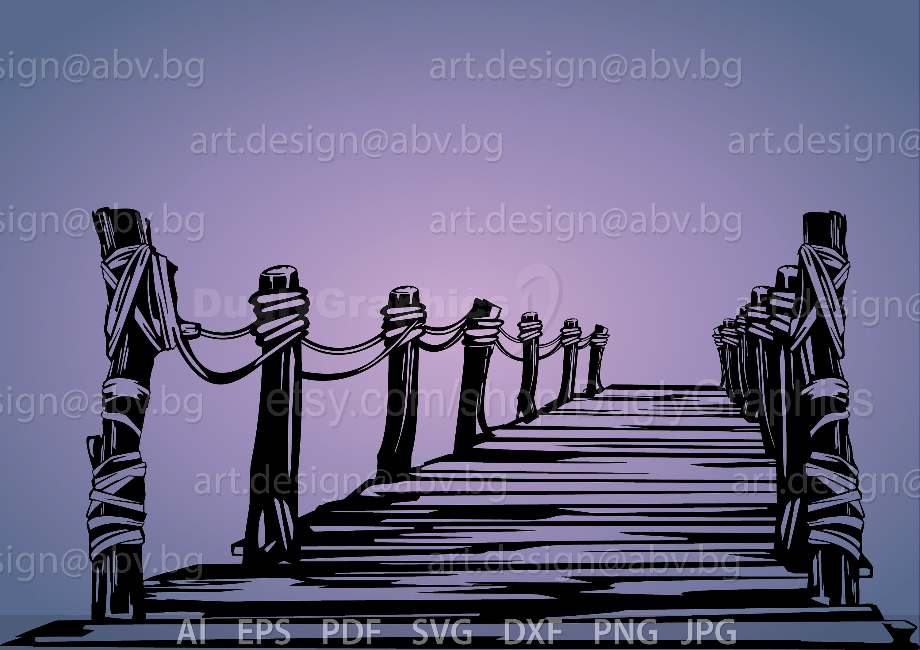 Wooden Quay Vector Silhouette (Digital Download)